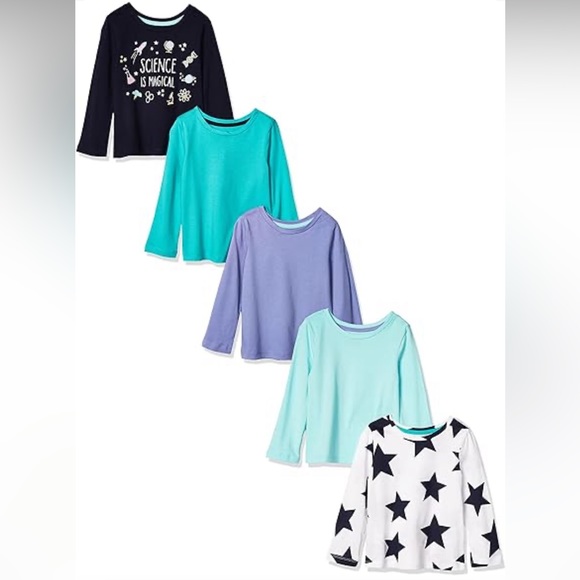 💚SOLD💚Girls Spotted Zebra long sleeve shirts 5/pack - Picture 6 of 7